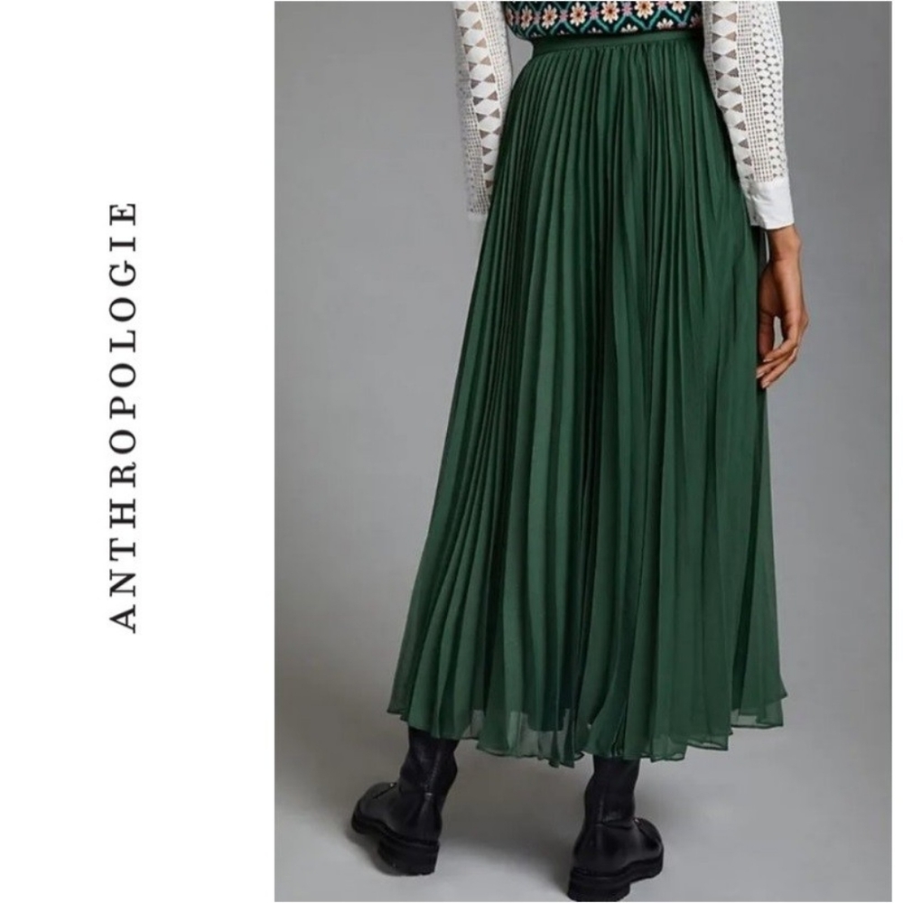 NWT RARE Anthropologie tall girl maxi pleated skirt size L